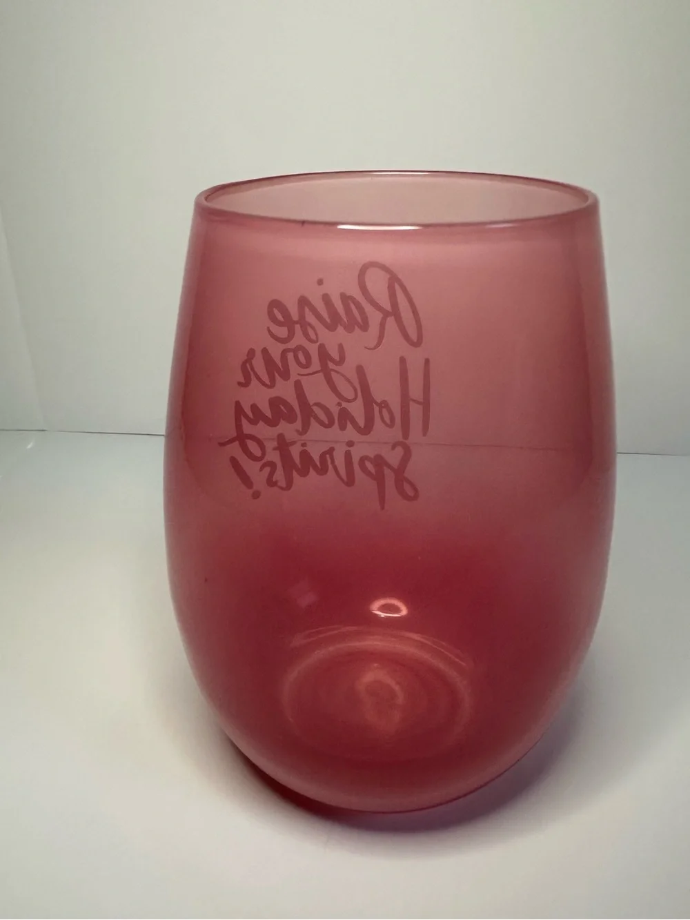Slant Collection New Raise Your Holiday Spirits Stemless Wine Glass 20 Oz.